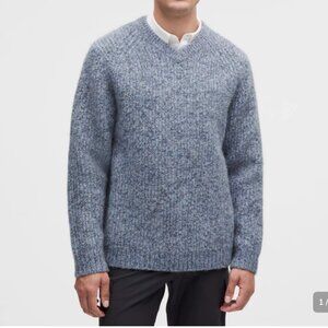 Lululemon Alpaca Wool Blend V Neck Sweater Heathered Shale Blue Men's Size M